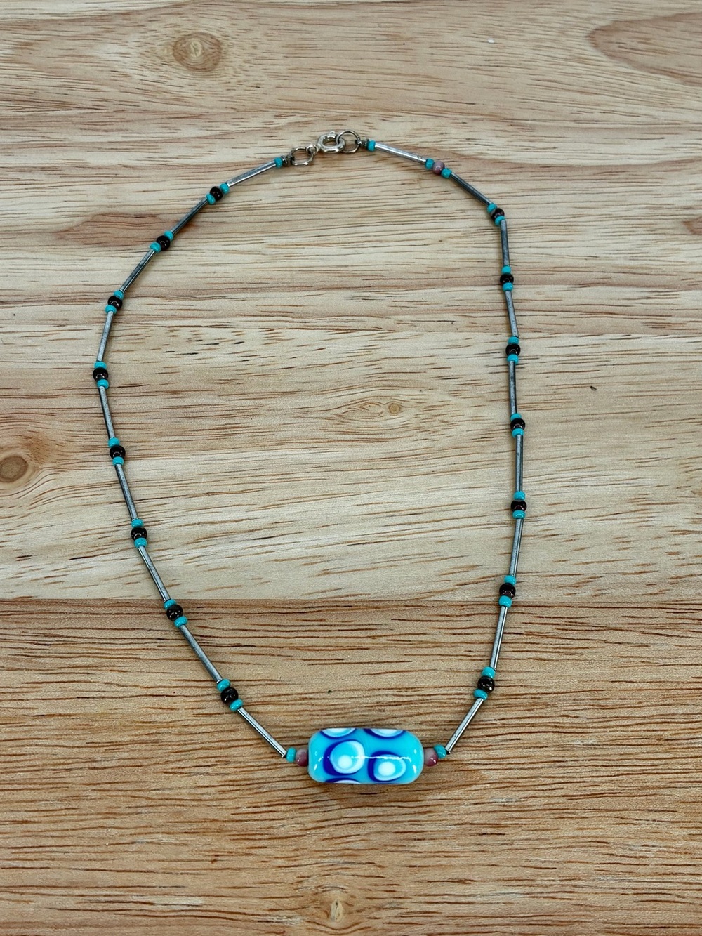 Women’s Blue Glass Bead Necklace